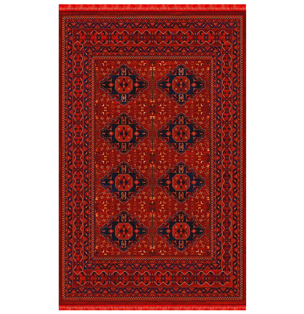 Machine-made Red Persian Baluch Polyester Rug